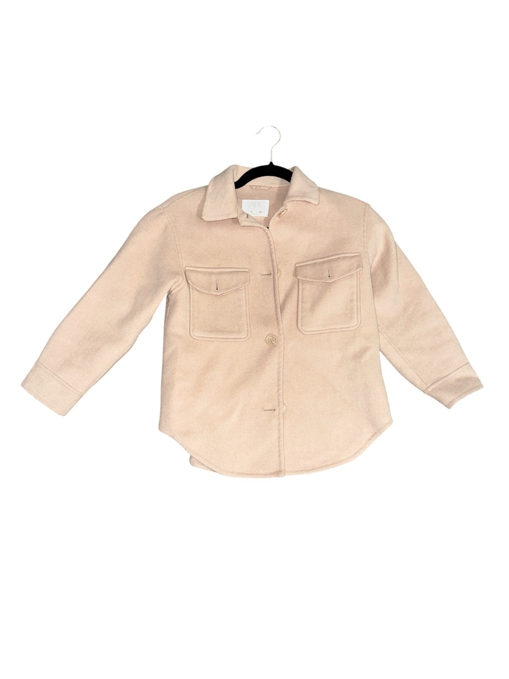 Zara Kids Button-Front Shacket in Cream